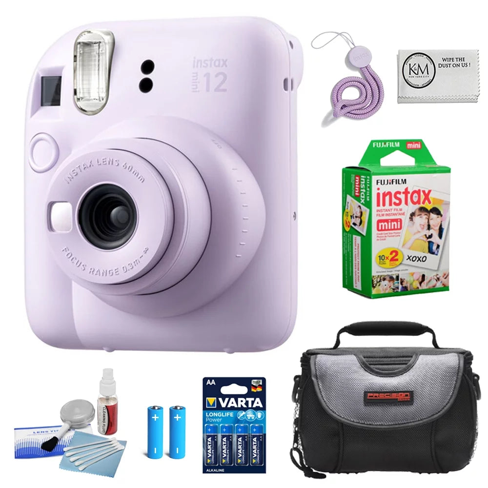 Lilac Purple Instant Film Camera with Case and Film X37830