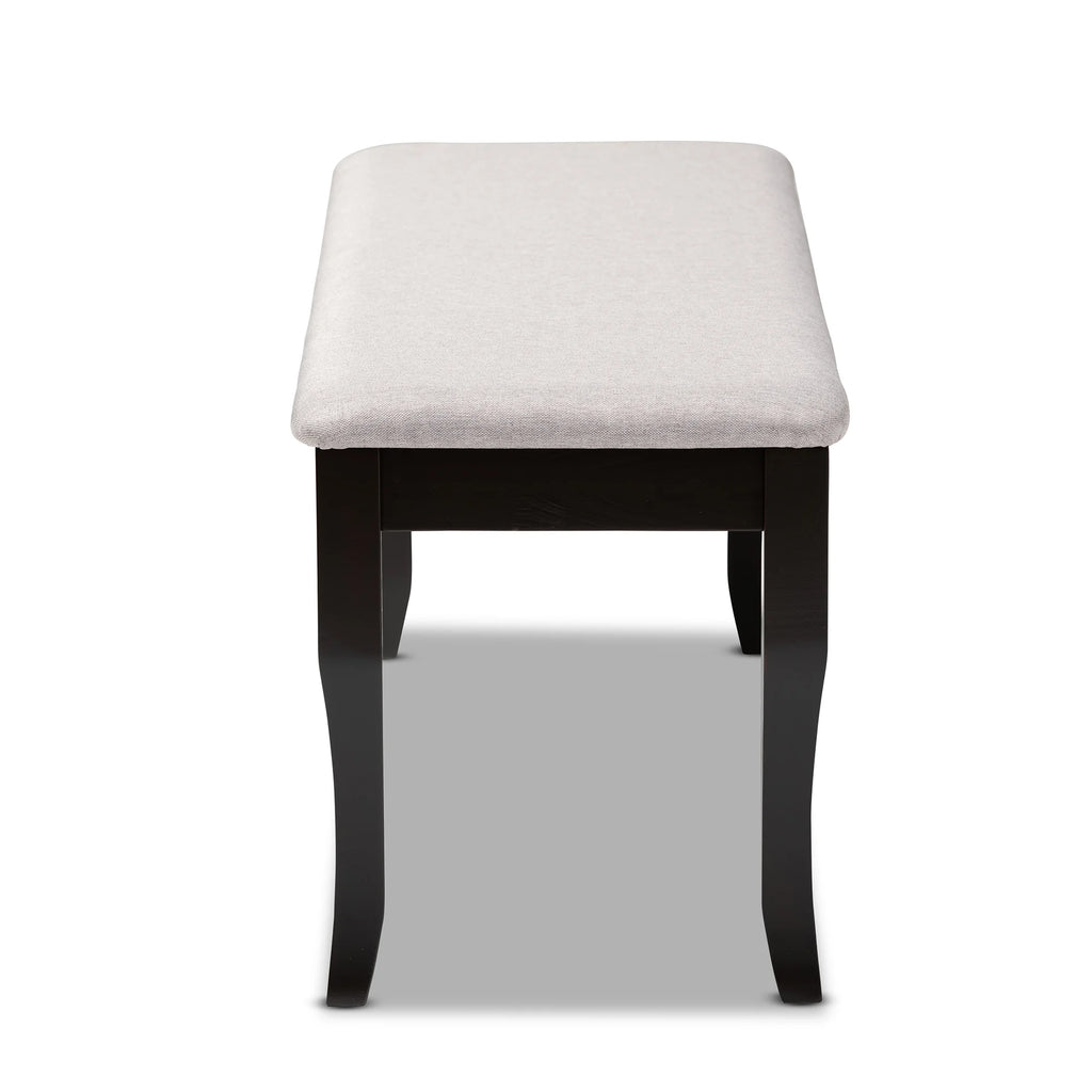 Grey Fabric Upholstered Wood Dining Bench D2526
