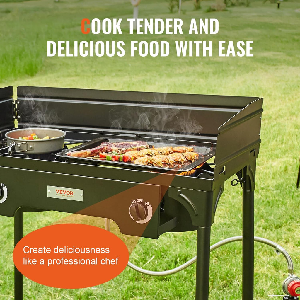 2 Burner Propane Stove with Windscreen I318188