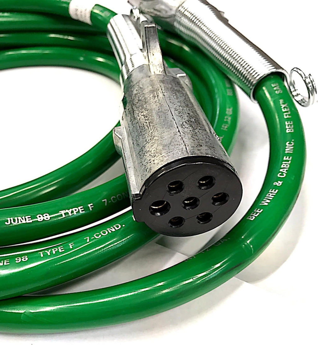 12 FT 7 Way Plug ABS Straight Cable Assembly Green I868