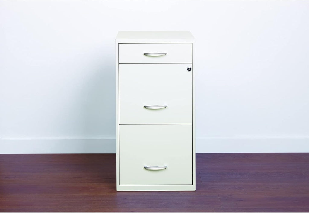18 Deep 3 Drawer Steel File Cabinet in White C6464