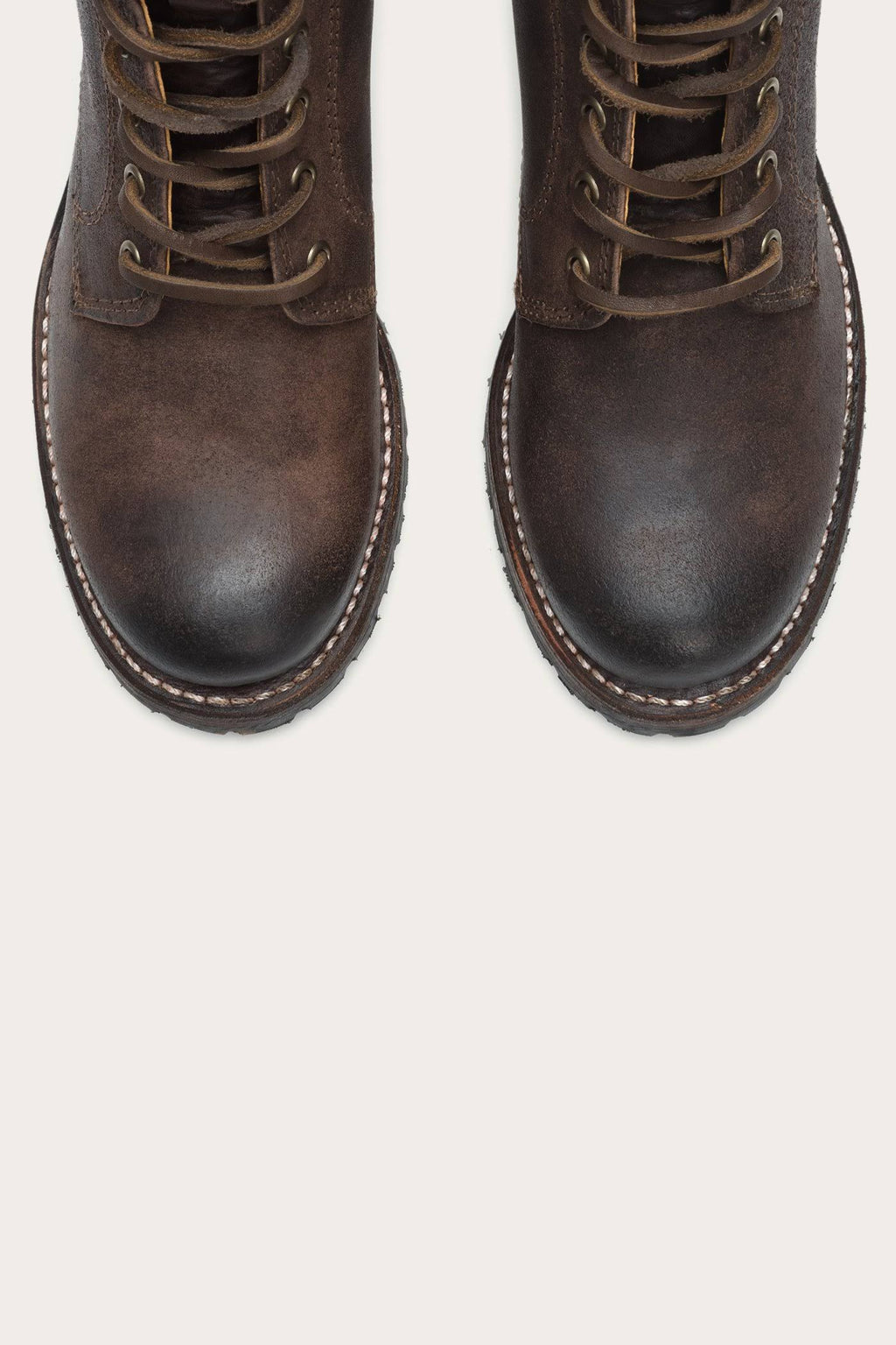 Dark Brown Lace Up Boots, Size 7.5 A108229