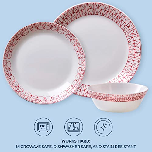 12-Pc Dinnerware Set, Service for 4, Glass Plate & Bowl Set N94915