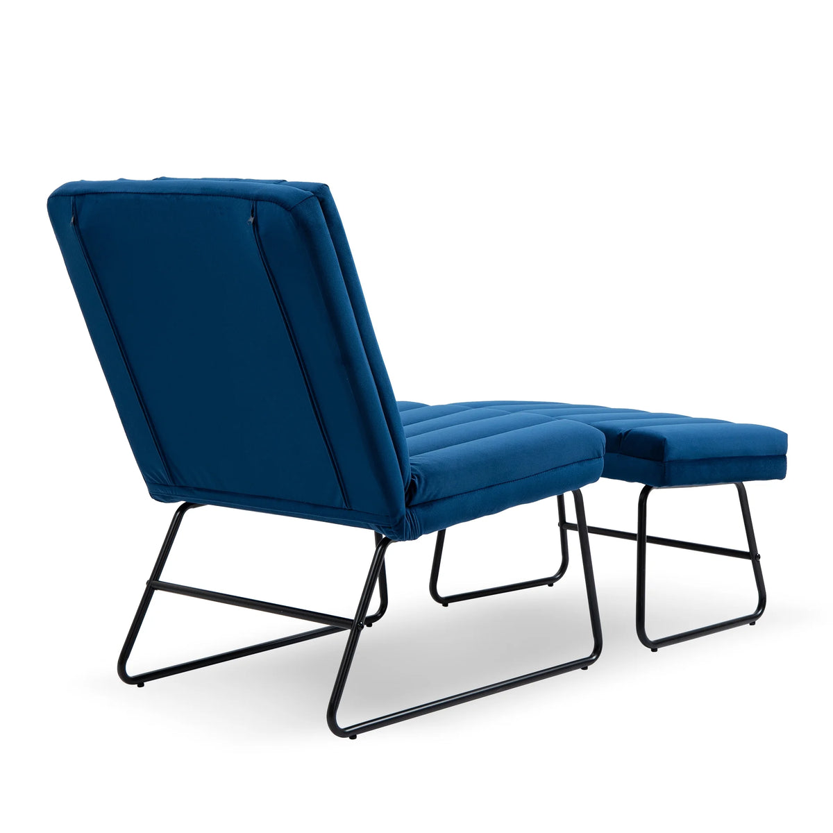Dark Blue Upholstered Lounge Chair S9764