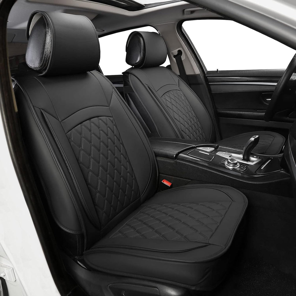 5 Car Seat Covers Black and Blue Leather Full Seat with 2 Car Backseat Storage Waterproof O31201