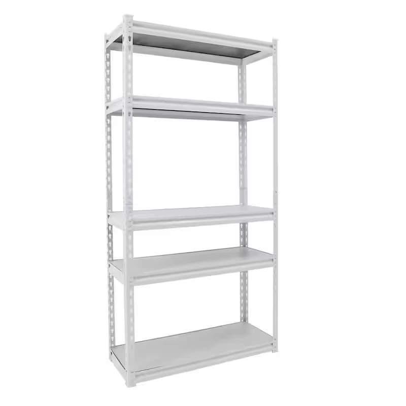 White 5-Tier Adjustable Steel Storage Rack Z66783