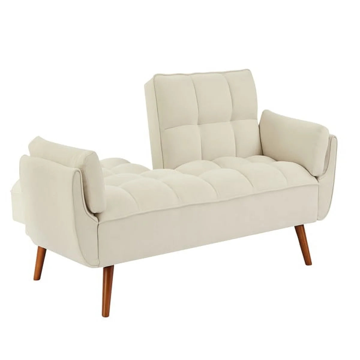 76" Beige Convertible Futon Sofa Bed B794329