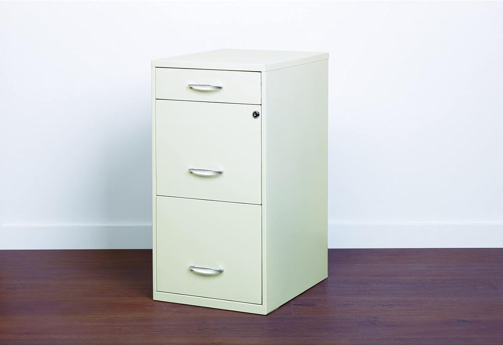 18 Deep 3 Drawer Steel File Cabinet in White C6464