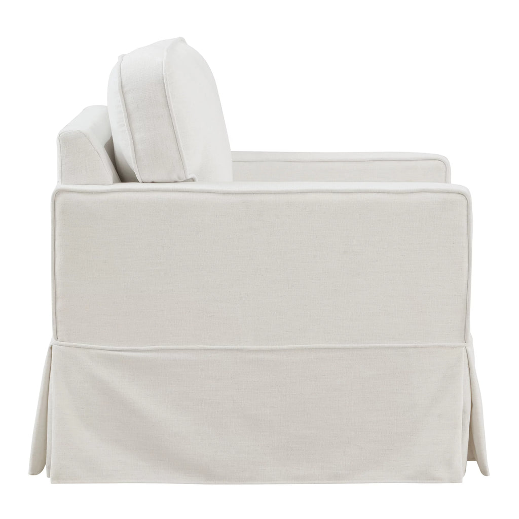 Ivory Fabric Upholstered Armchair W51605
