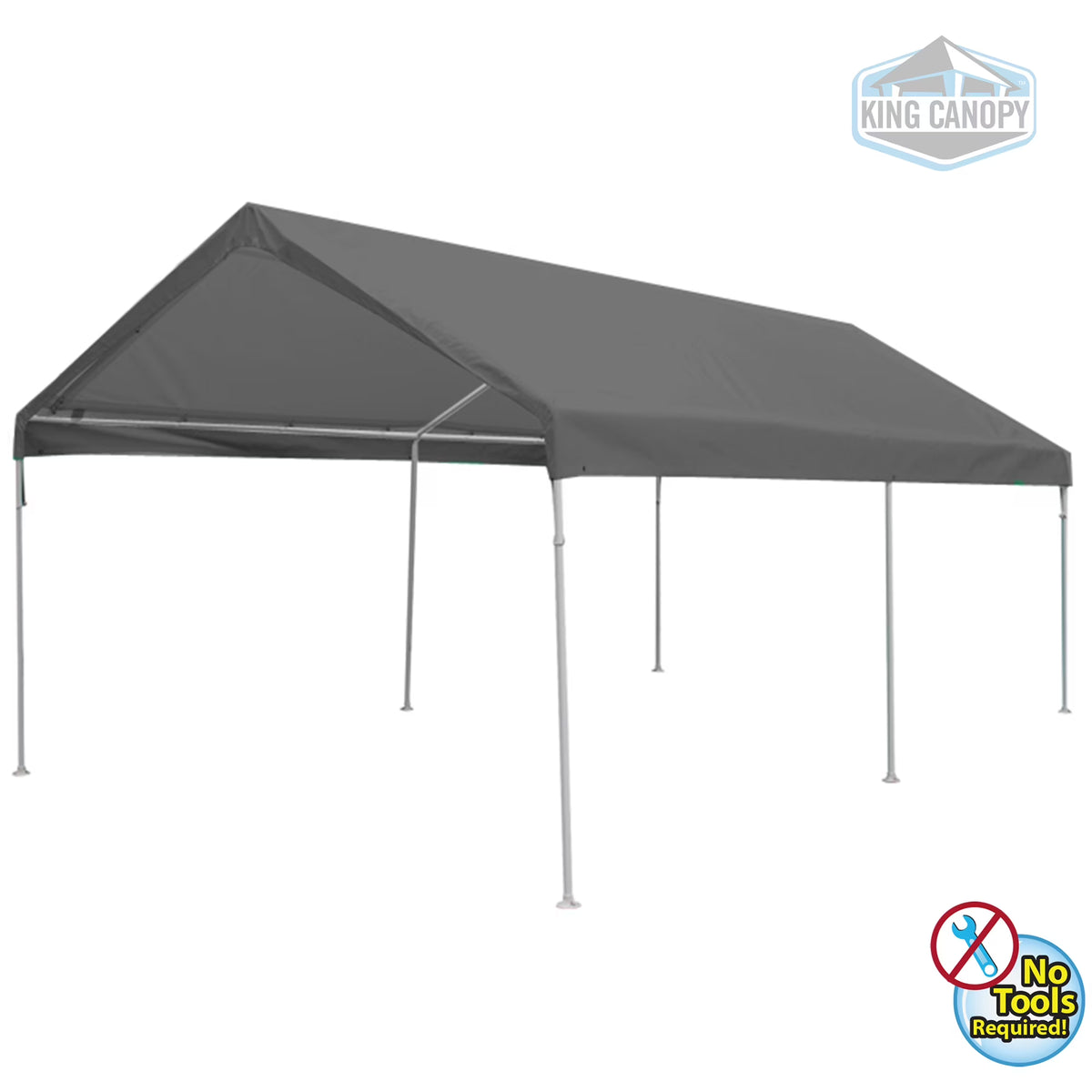 10X20 Carport Canopy with Silver Cover F452