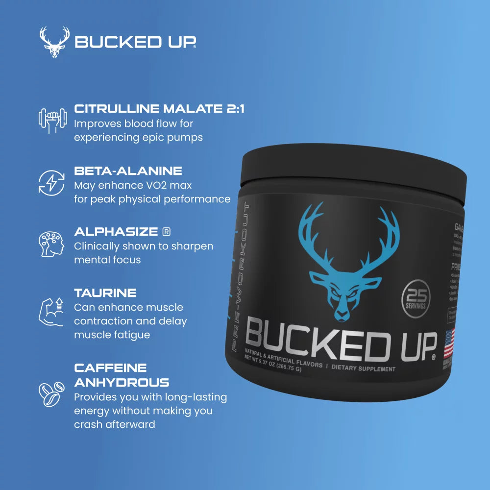 Pre-Workout Powder Blue Raz 25 Servings S346
