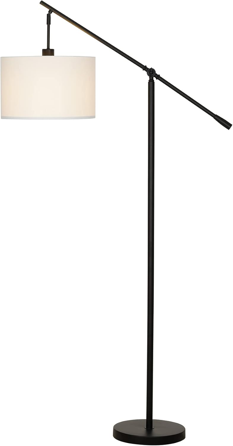 Modern Over The Sofa Counterbalance Floor Lamp with Diffuser, Semi-Gloss Black U55374