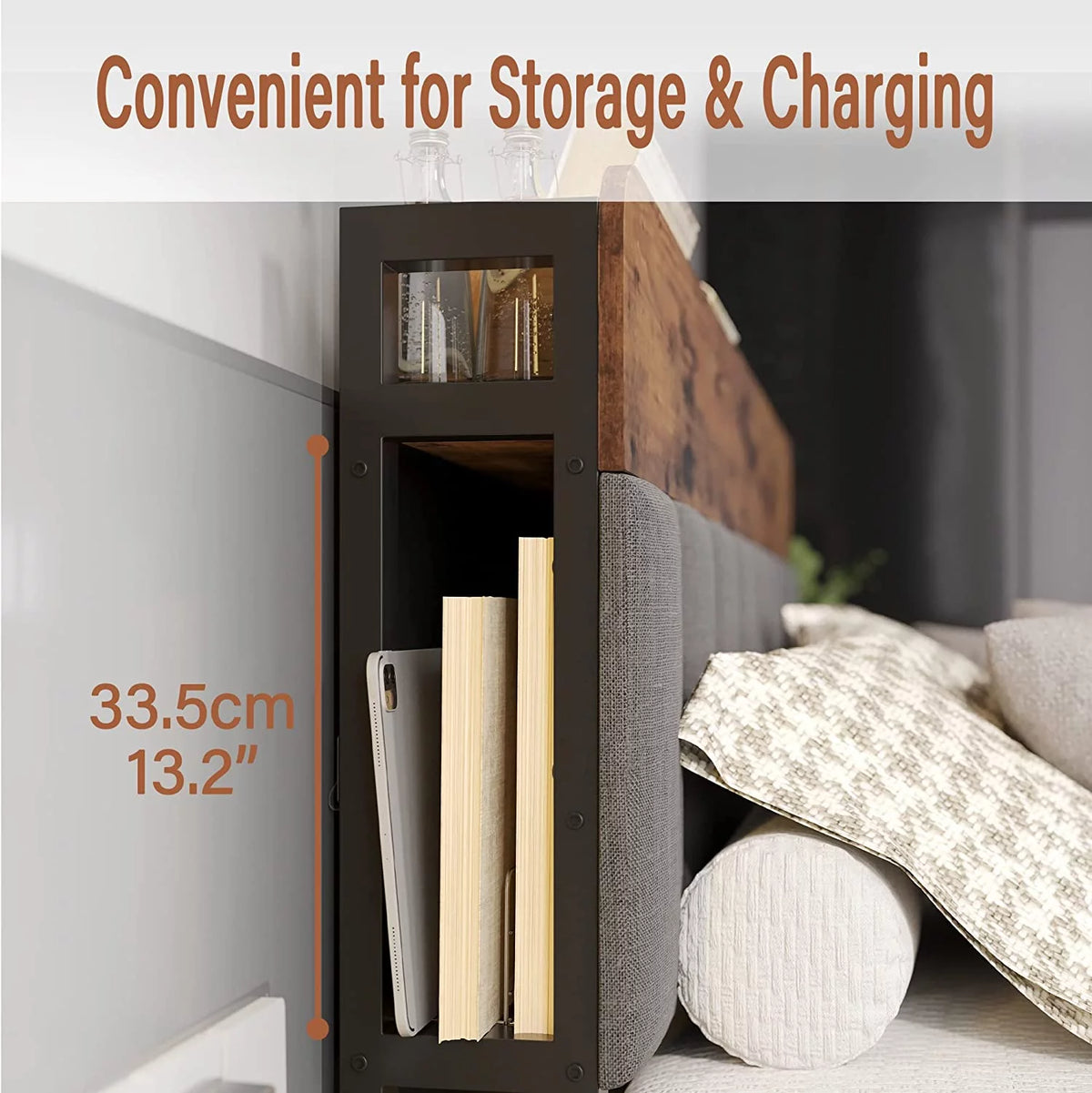 Queen Storage LED Bed Frame with Drawer V425847