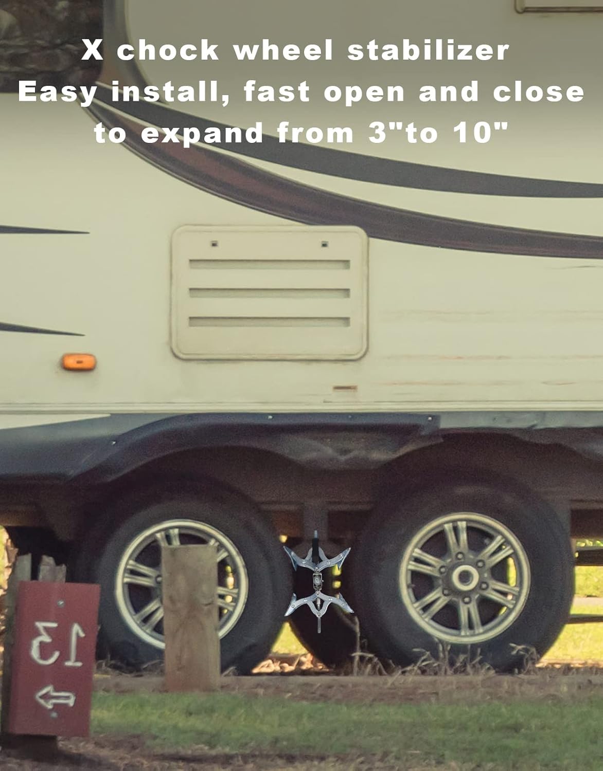 2 Pack X-Shaped Wheel Chock Stabilizer for Travel Trailers J121414