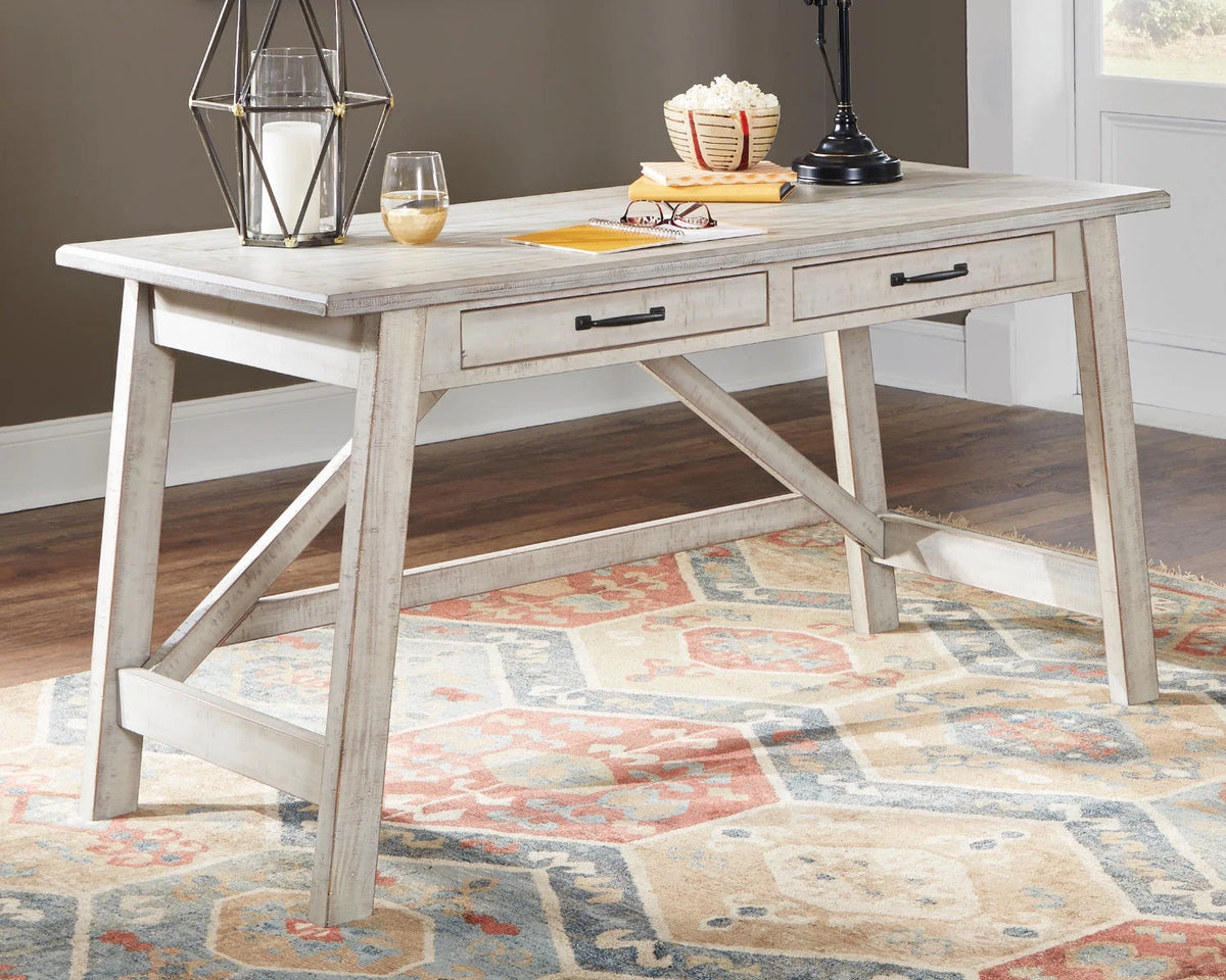 Whitewash 2 Drawer Desk I7016