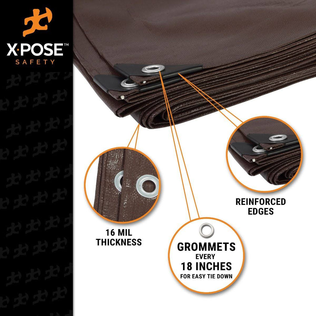 Heavy Duty Brown Poly Tarps 12 x 25 Case of 2 Z94338