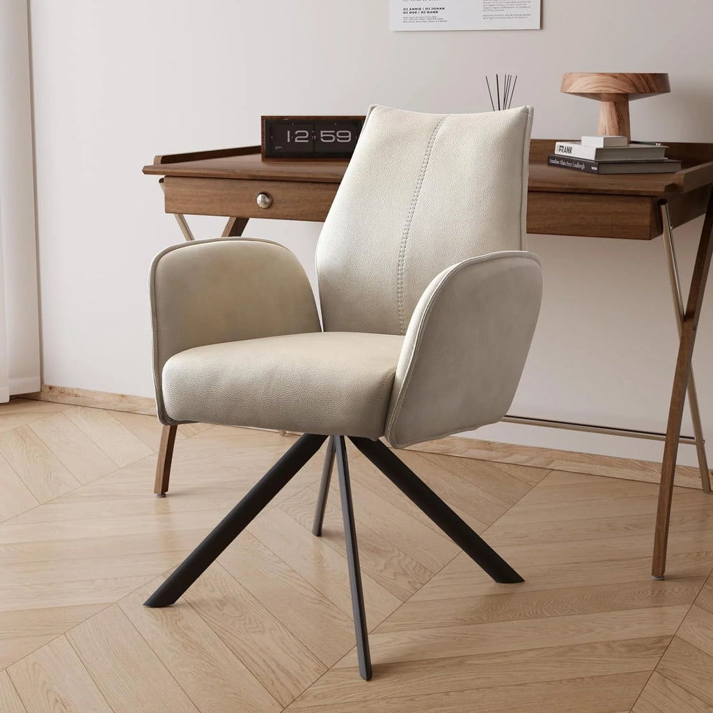 Modern Desk Chair no Wheel Ergonomic Office Chair Swivel Arm Chairs with Metal Legs E4739