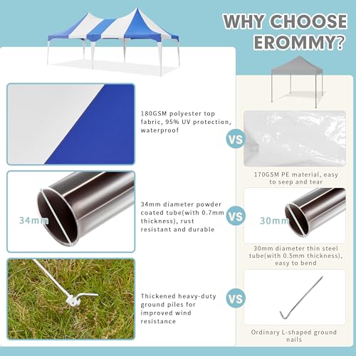 White 26x19ft Heavy Duty Canopy Tent with 8 Removable Sidewalls L712