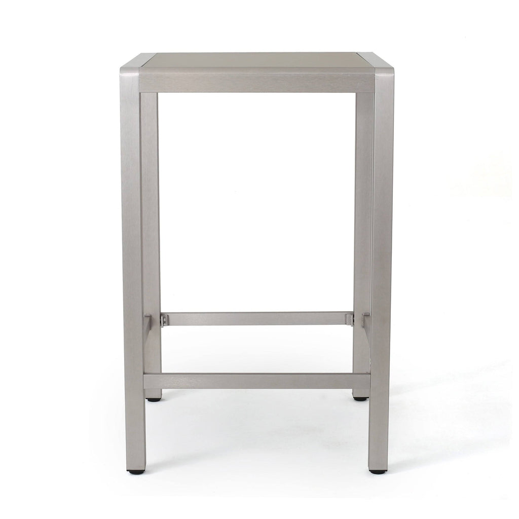Square Aluminum Bar Table with Glass Top S68537