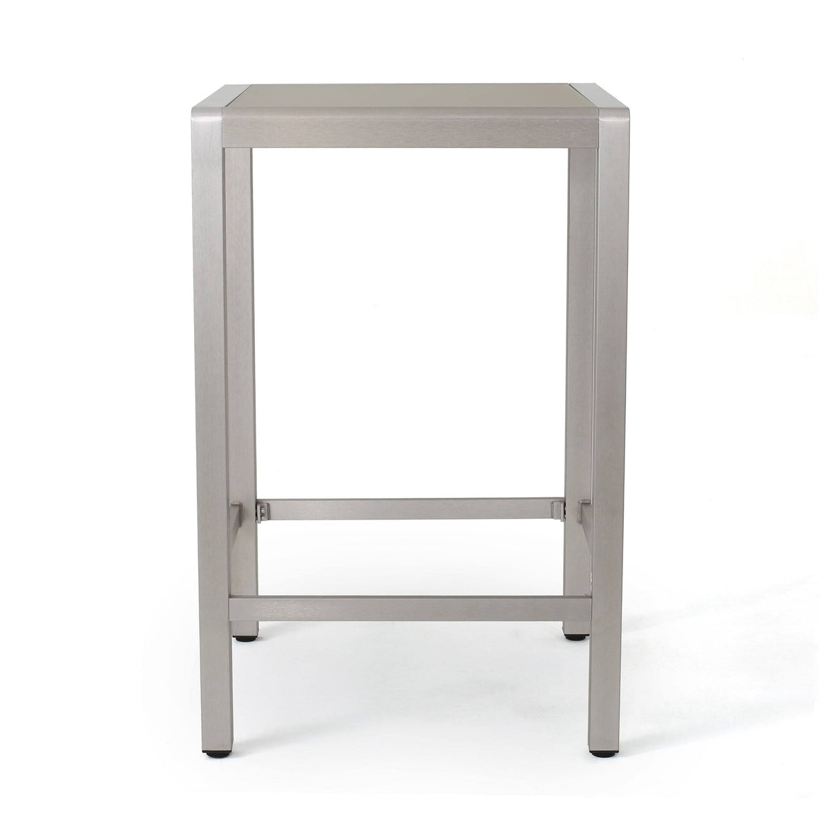 Square Aluminum Bar Table with Glass Top S68537