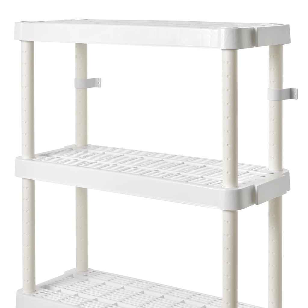 White 4 Shelf Adjustable Height Storage Unit (2 Pack) S763