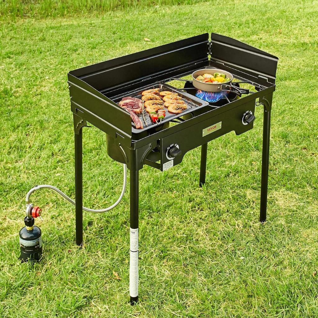 2 Burner Propane Stove with Windscreen I318188