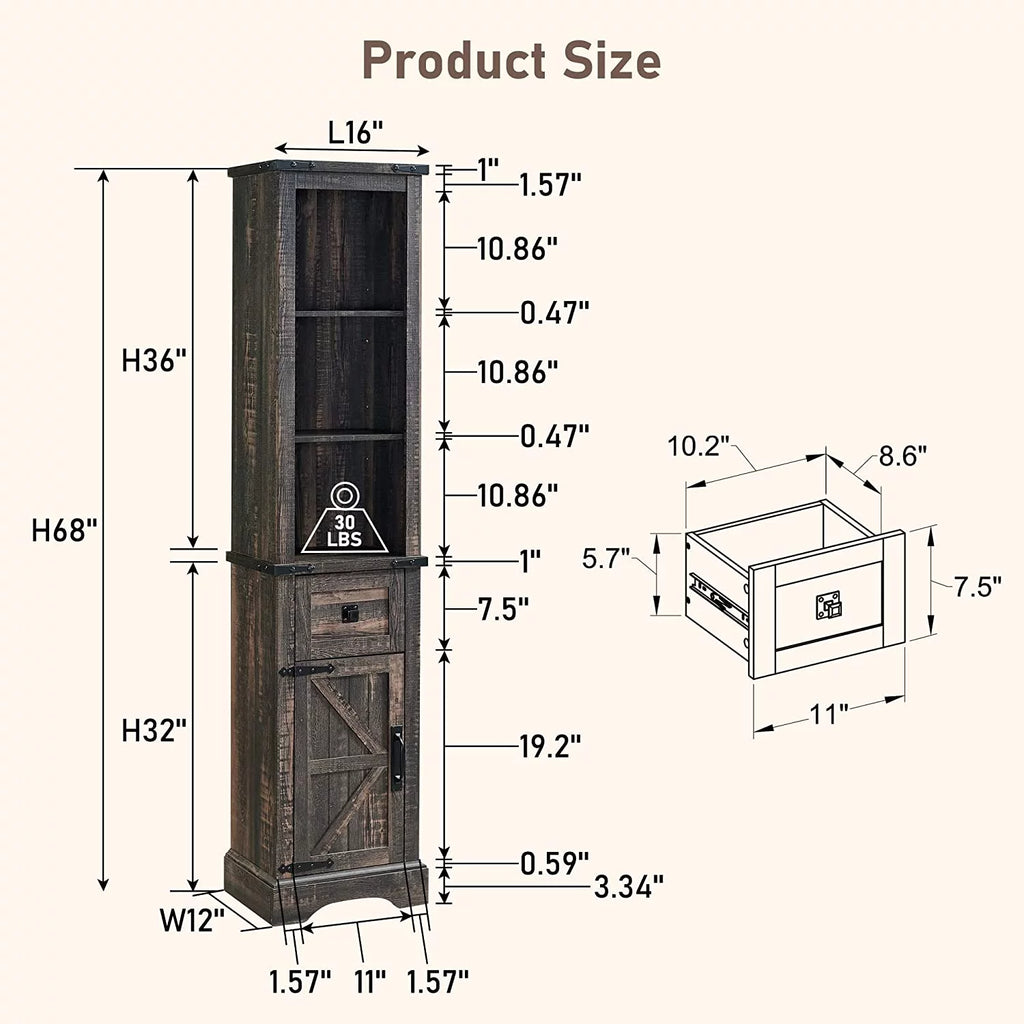 Bathroom Storage Cabinet with Door and Drawer X677749