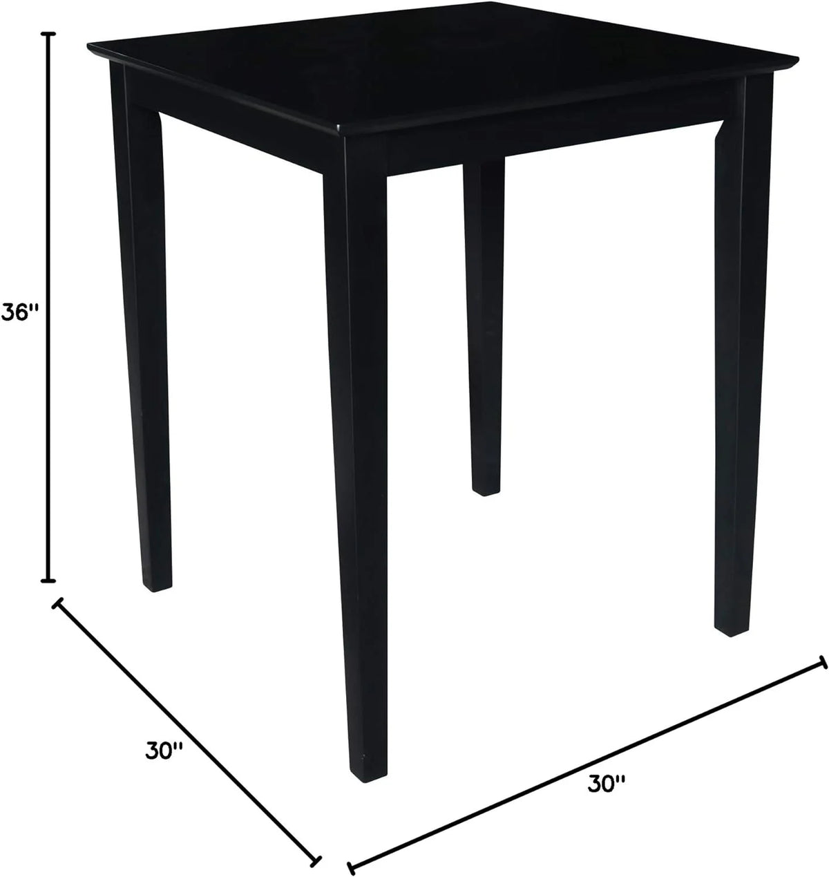 Black Solid Wood Dining Table I2269