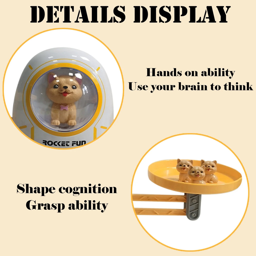 White Elephant Gifts for Toddler Spaceship & Dog Educational Counting Math Game Number Learning Toy B68783