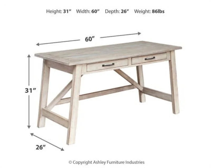 Whitewash 2 Drawer Desk I7016