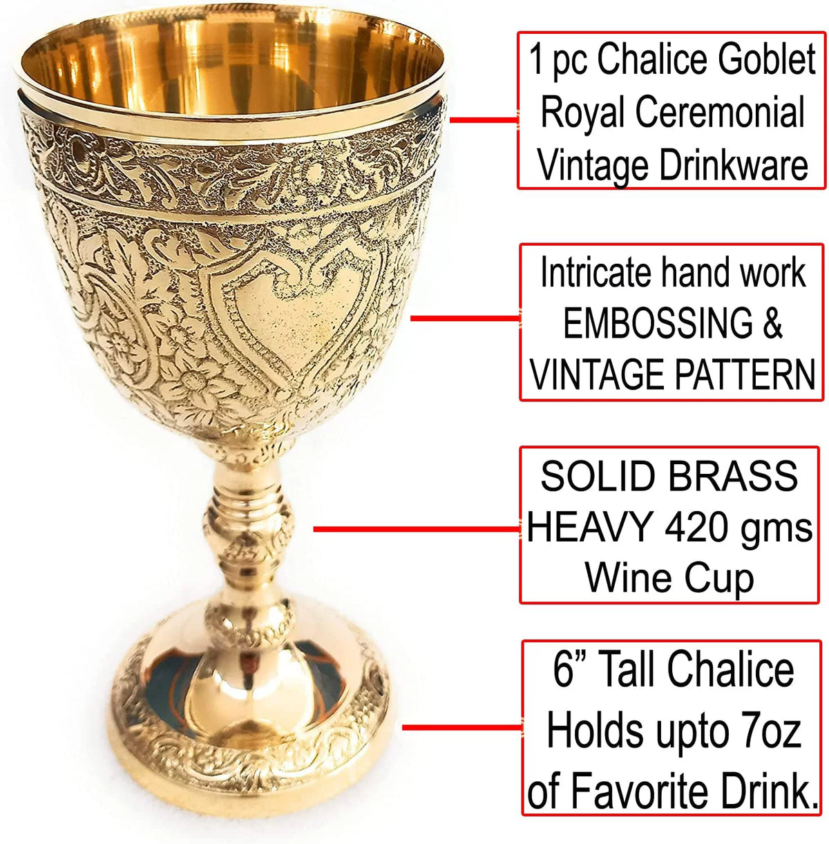 Vintage Chalice Goblet 1pc L675507
