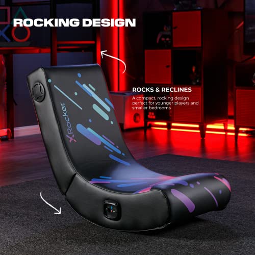 Foldable Video Gaming Floor Rocker Chair with Built-in Audio Speakers A56284