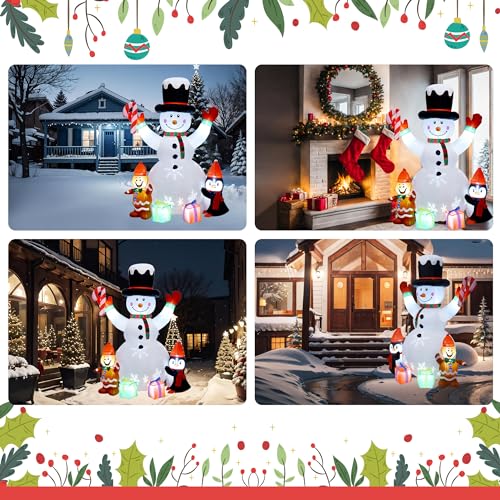 Inflatable Snowman Christmas Yard Decoration 6ft LED Lights A605103