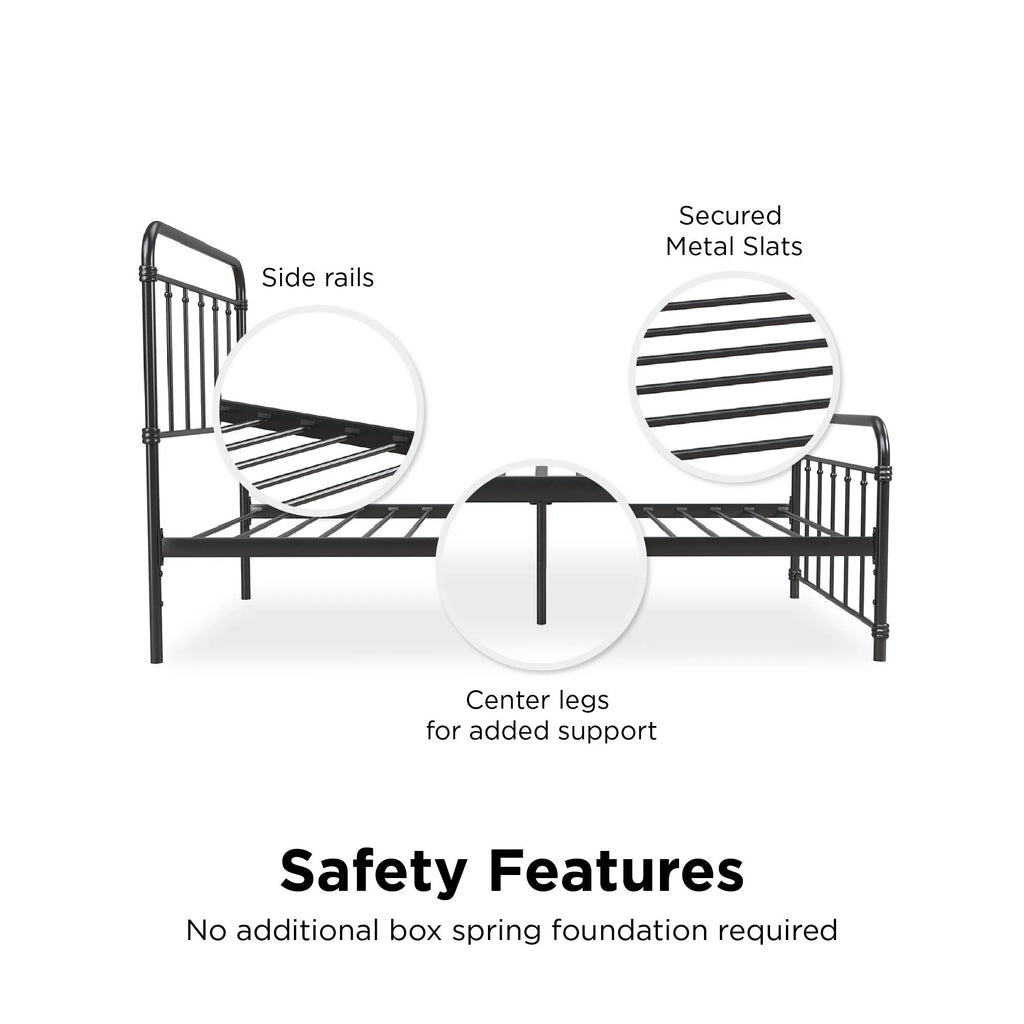 Black Twin Metal Platform Bed Frame X98107