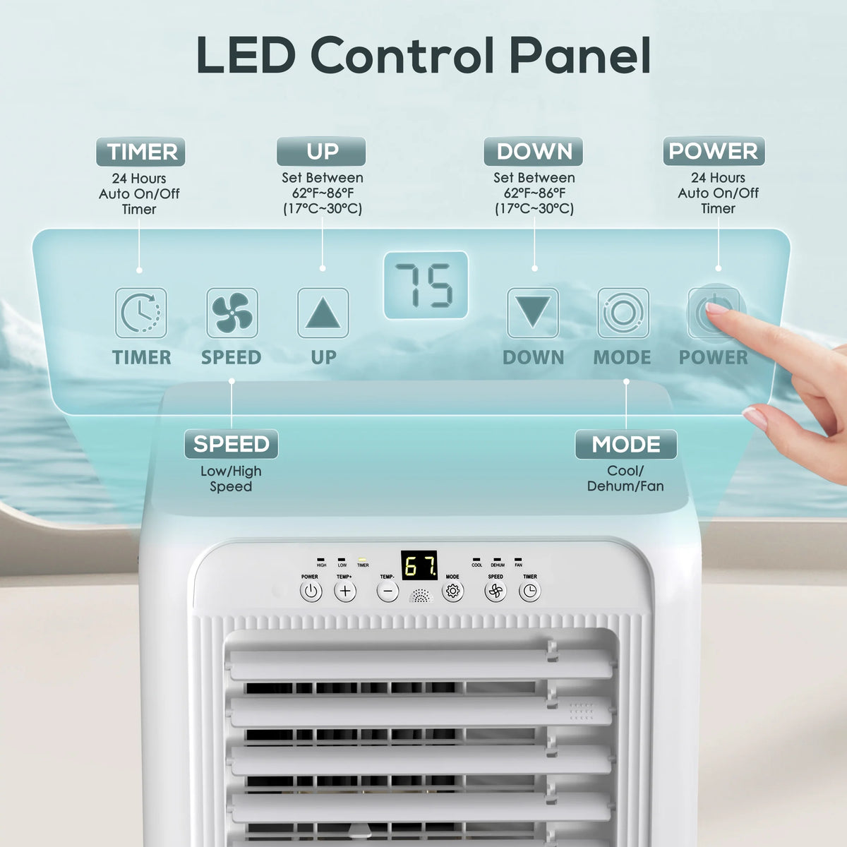 5000BTU Portable Air Conditioner 3 in 1 with 24-Hour Timer H88999