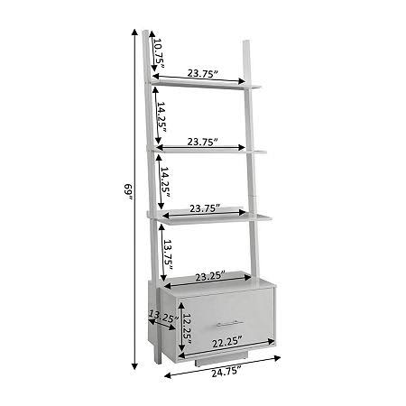 Ladder Bookcase with File Drawer K40751