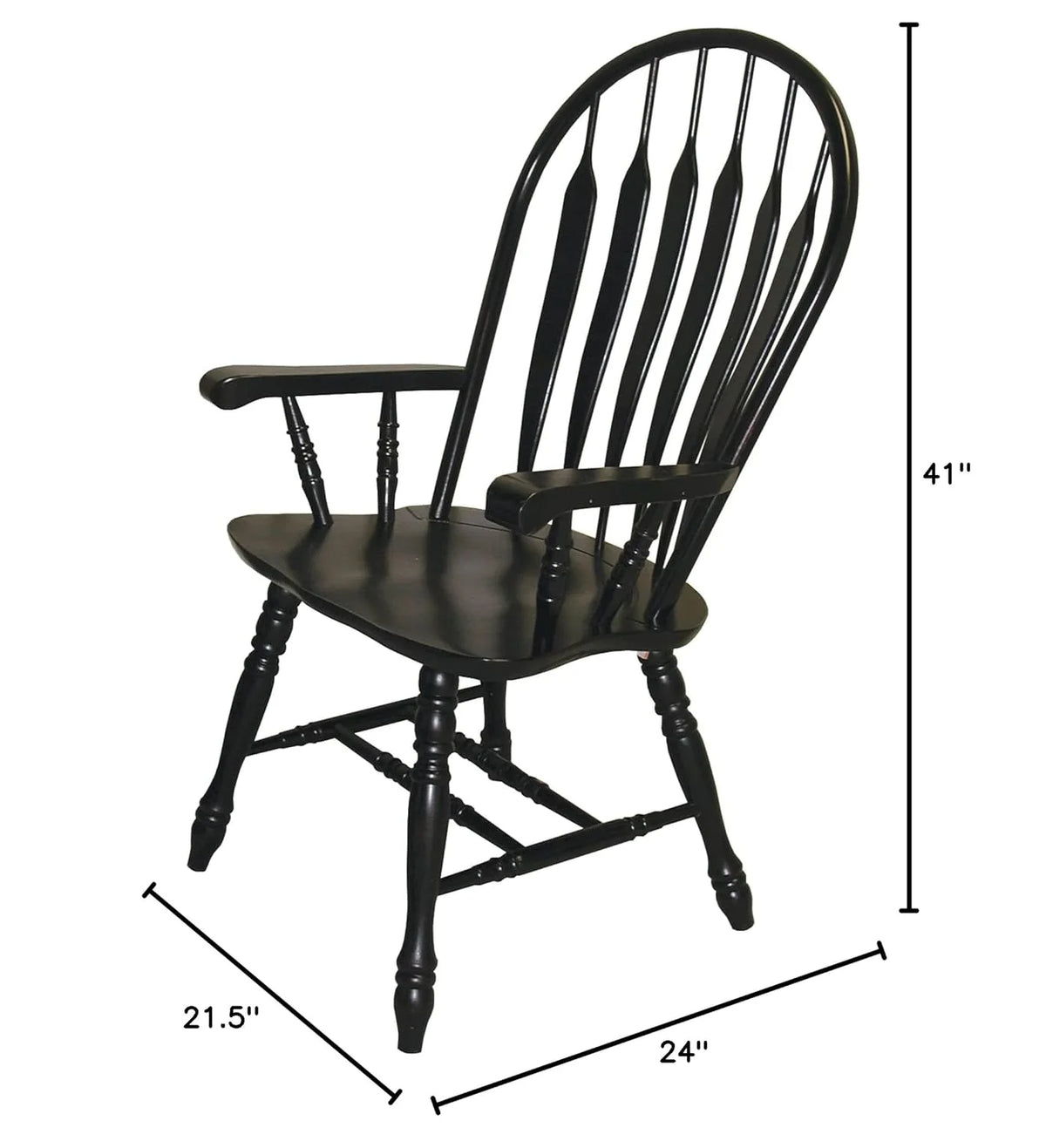 Black Cherry Distressed Antique Dining Chair S192