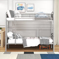 Twin Over Twin Metal Bunk Bed with Safety Guard Rails F900134