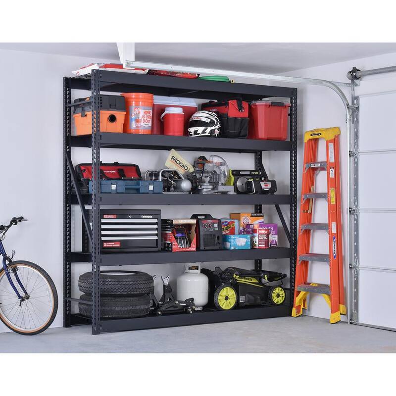5-Tier Steel Garage Storage Shelving Unit in Black A249386