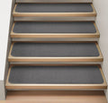Set of 15 Attachable Carpet Stair Treads Gray 8 in. x 27 in. Q706912