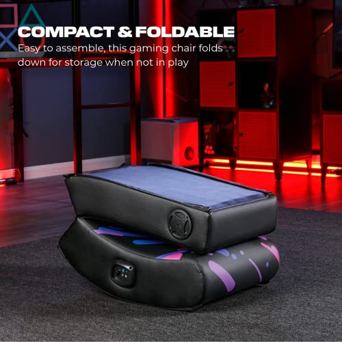 Foldable Video Gaming Floor Rocker Chair with Built-in Audio Speakers A56284