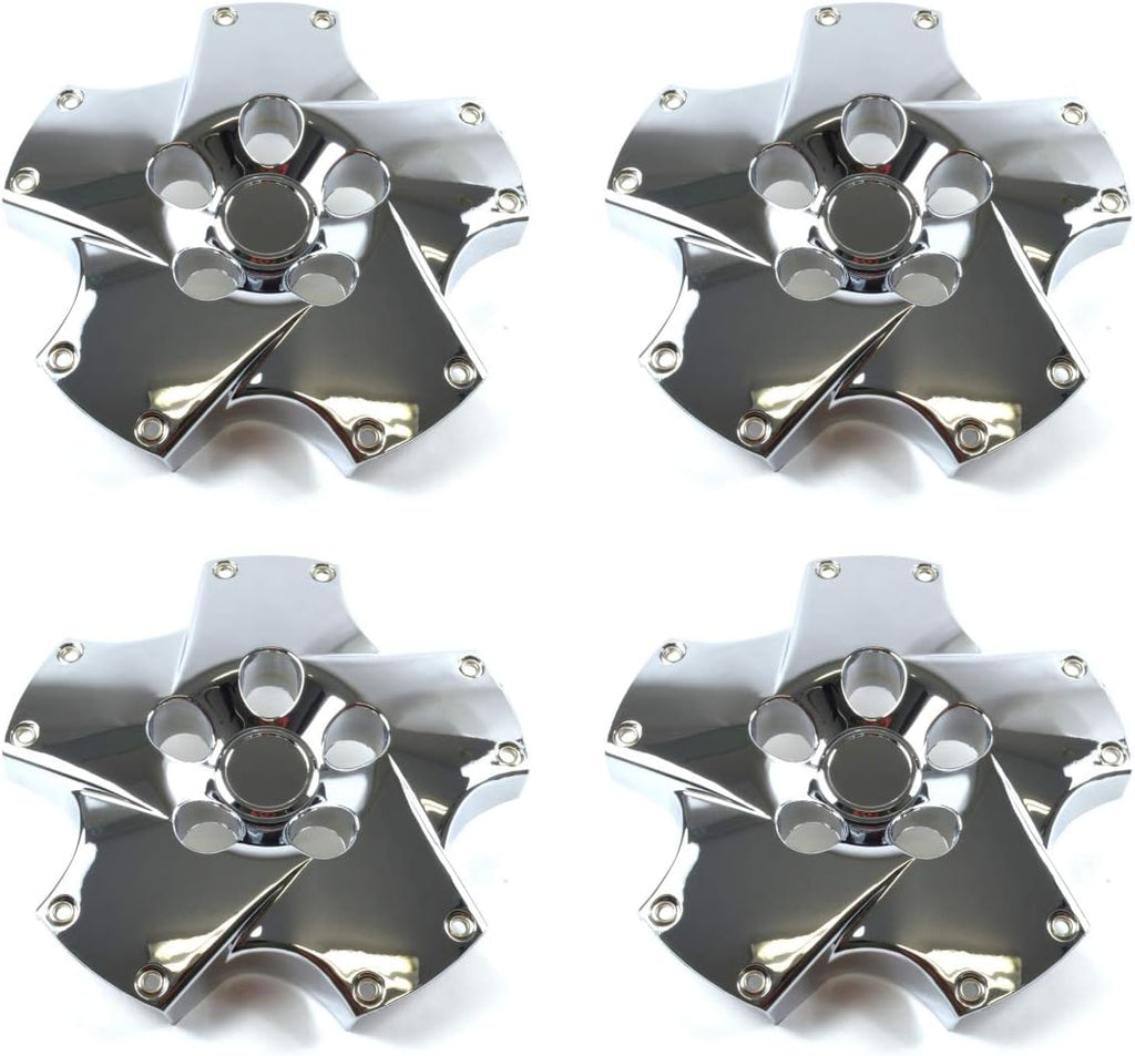 Set of 4 18 inch 5 Spoke Chrome Wheel Hub Center Caps D5616