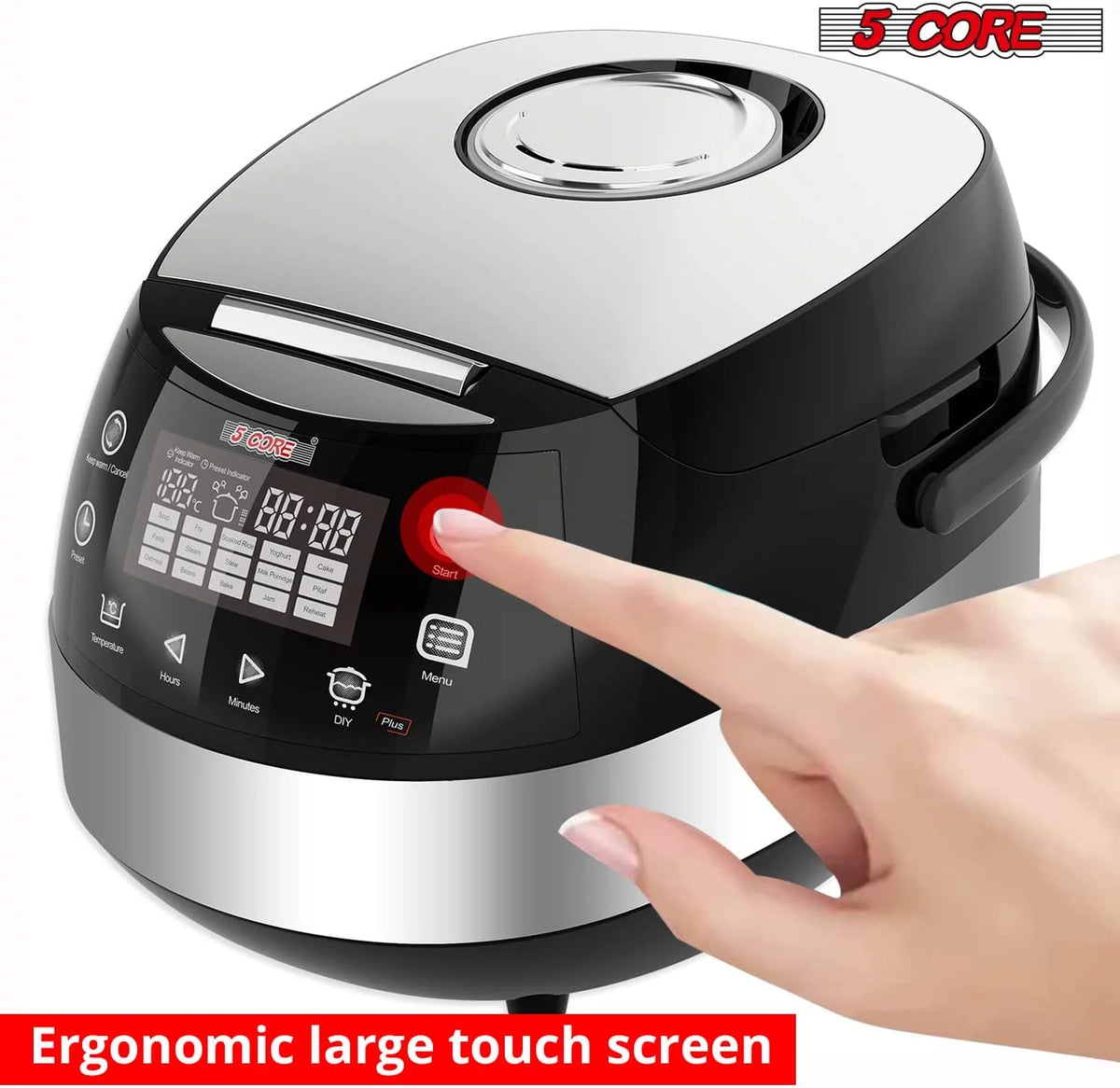 5.3Qt Digital Programmable 15-in-1 Electric Rice Cooker 11 Cups C9428