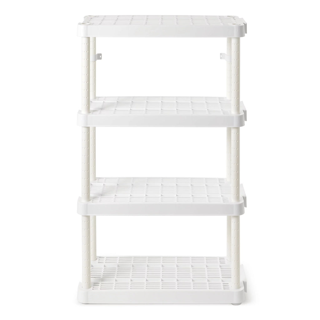 White 4 Shelf Adjustable Height Storage Unit (2 Pack) S763