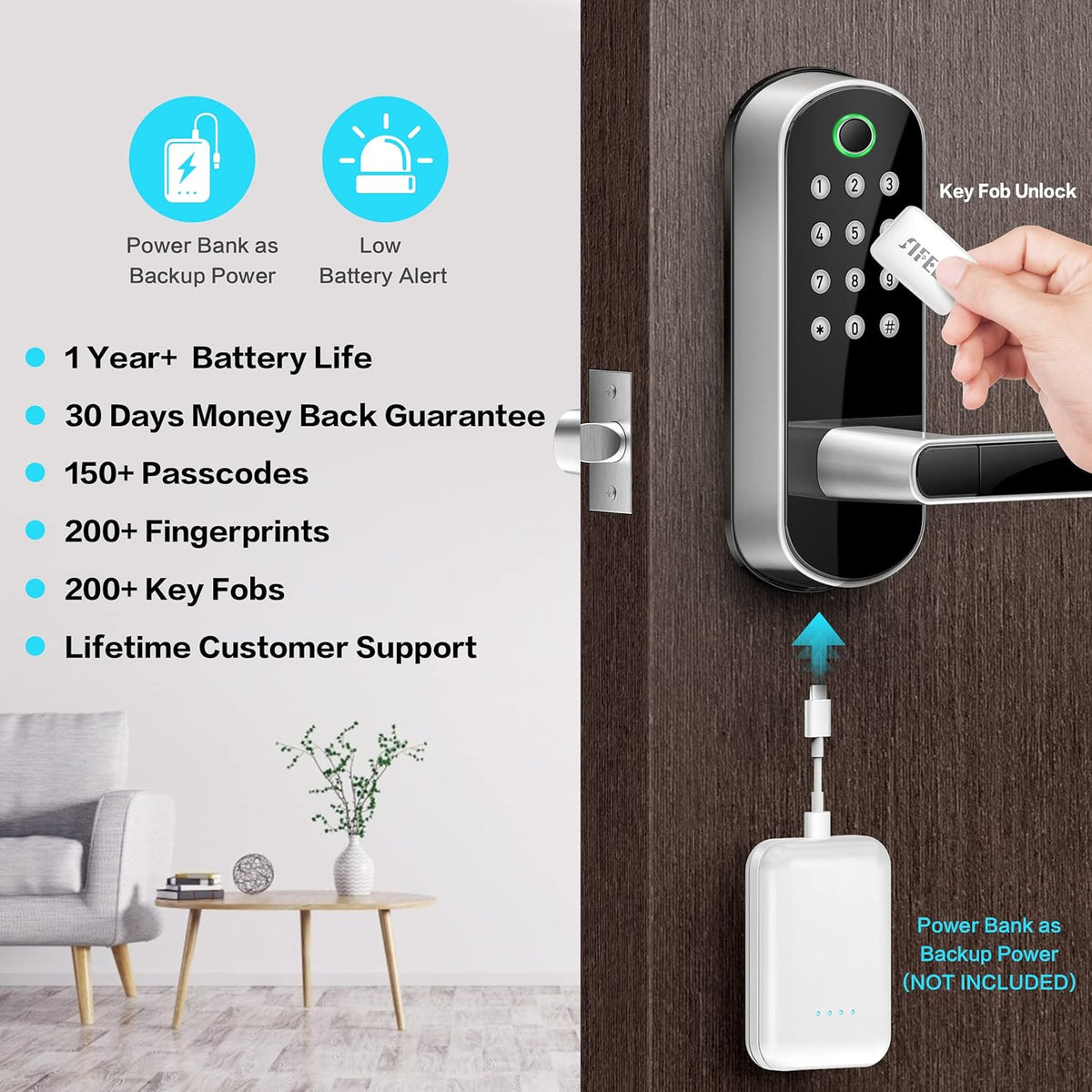 Keyless Entry Door Lock with Keypad and Fingerprint Y7505