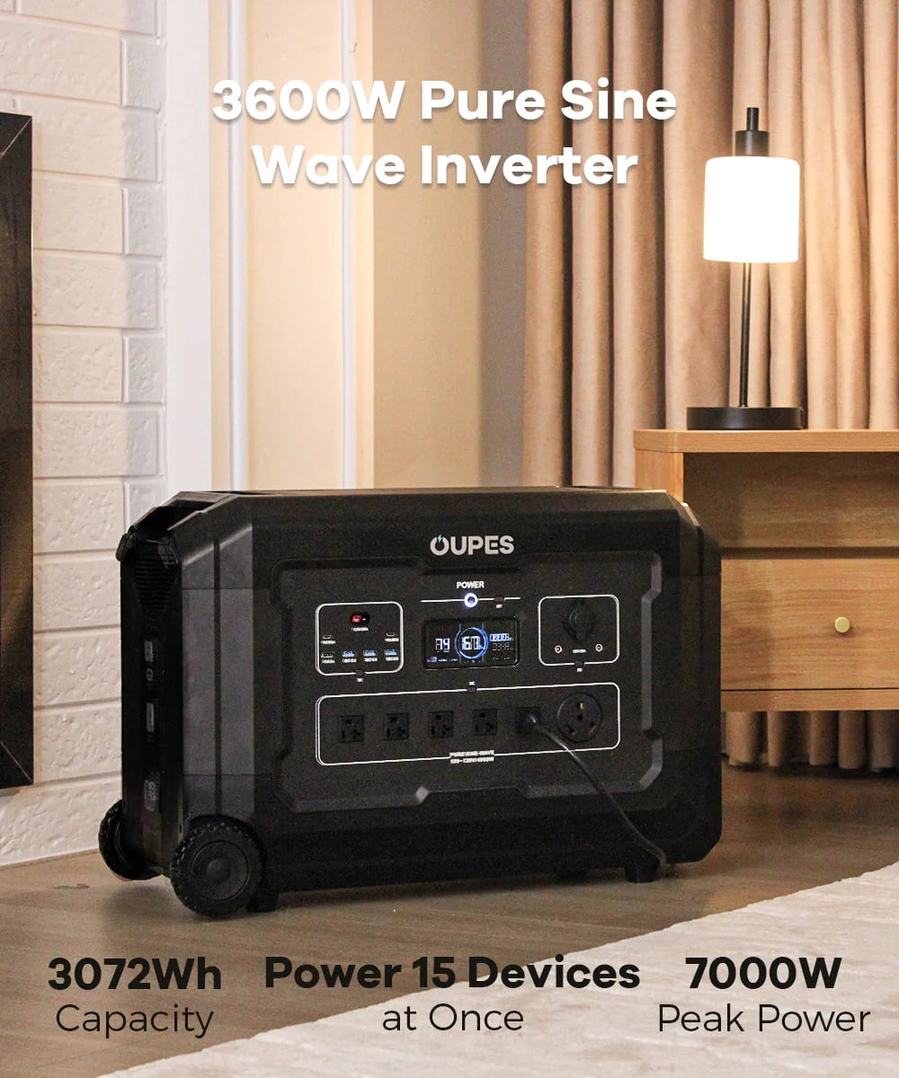 3600W 3072Wh Portable Power Station with 6x240W Solar Panels Z537865