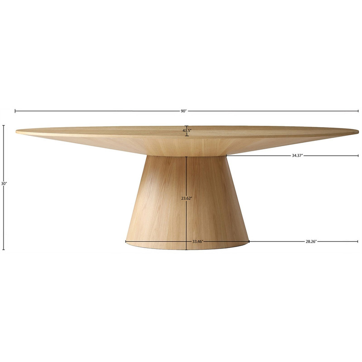 Oval Top Wood Veneer Dining Table in White Oak Z781