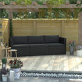 Black Poly Rattan Patio Sofa Set with Cushions U729487