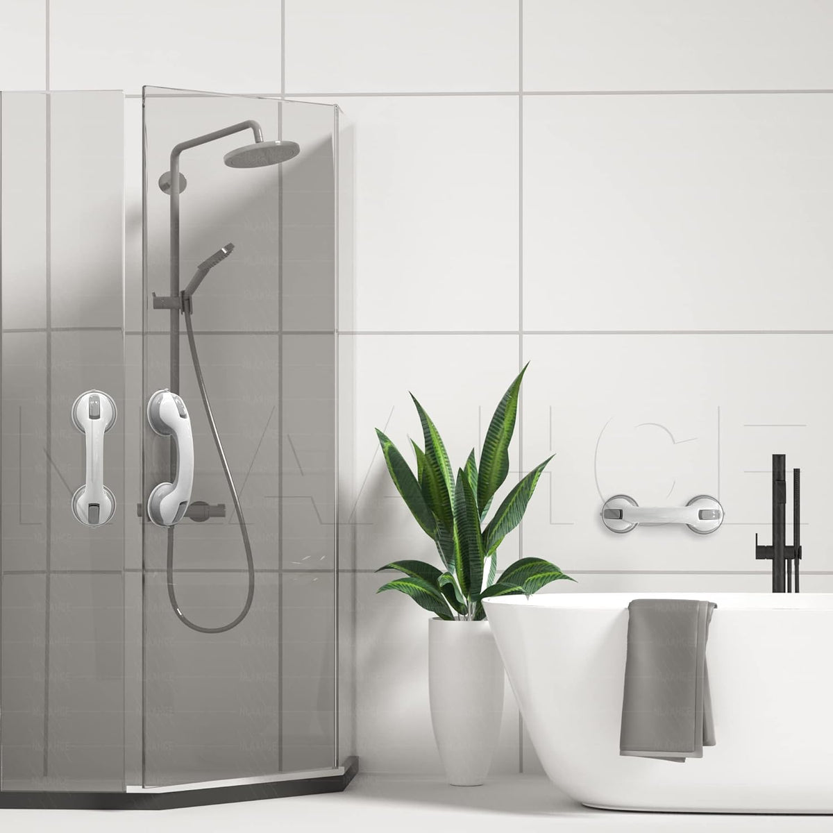 12” 2-Grab Bars with Suction Cups N842
