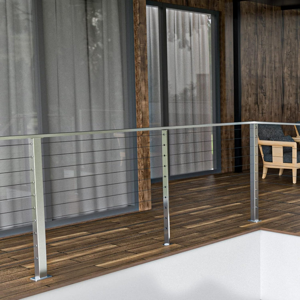 Stainless Steel Brushed Cable Railing Post O474